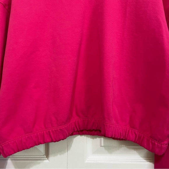 AMO 90’s Sweatshirt Cropped Boxy Light Distressing Luminous Pink Large - Picture 5 of 12